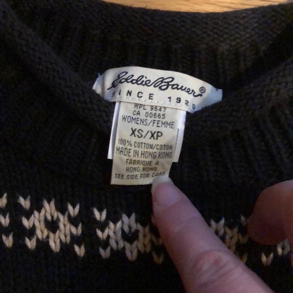 HP🎉Vintage Eddie Bauer Classic Nordic Cozy Ski Sweater Holiday Sz XS - Picture 6 of 6